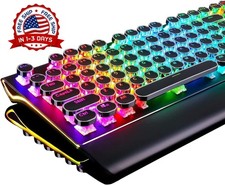 Teclado mecánico retro para juegos con cable de 108teclas y retroiluminación RGB picture