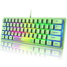 ZIYOU LANG K61 60% Wired Membrane Gaming Keyboard RGB Mechanical Feel for PC picture