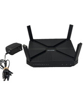 TP-LINK Archer C3200 1000 Mbps 4 Ports Wireless Router Powers On Black w/ Cable picture