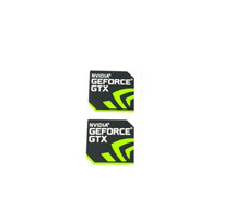 2 pcs NVIDIA GEFORCE GTX Sticker  Label Decal Case Badge 18mm x 18mm picture