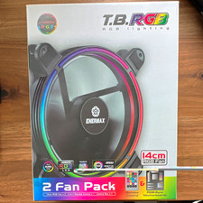 Enermax T.B.RGB 140mm RGB Case Fan 2-Pack w/ Control Box Remote Black picture