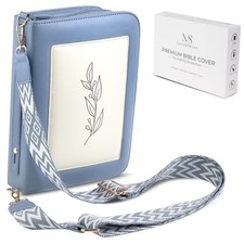 Bible Cover Case for 7 X 9 inch Books, Bible Cases for Woman, Standard PU Grey picture