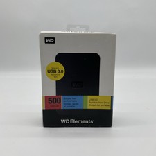 WD Elements External Hard Drive 500GB USB 3.0 Black NEW/IN BOX picture