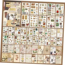 Vintage Sticker & Paper Book, 50 Sheets, Old Time Beige picture