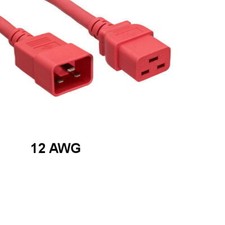 [Lot10] Red 6Ft Heavy Duty Power Cord IEC60320 C19 to C20 12AWG 20A/250V PDU UPS picture