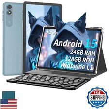 Suicoey 2025 Tablet, 10 inch Android 15 Tablet with Keyboard, 24GB RAM+128GB  picture