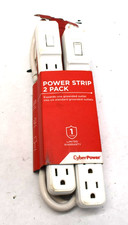 CyberPower 6-Outlet Power Strip w/ 2ft Power Cord Twin Pack in White MP1044NN picture
