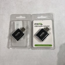 Lot of 2 Plugable USB Audio Adapter W/ 3.5mm Speaker-Headphone & Microphone Jack picture