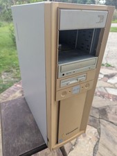 Gateway 2000 ATX Tower Desktop Computer PC Beige Vintage Powers On TC picture