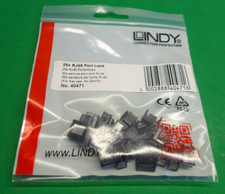 NEW LINDY 20x Port Lock w/o Key Pack of 20 Black 40471 picture