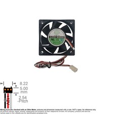 Fan Axial Muffin Cooling DC 12V  60mm 60x60x15 Globe S0601512L-3M 0.10A picture