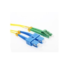 5 PACK LOT 2m LC(APC)-SC(UPC) Duplex 9/125 OS2 Singlemode Fiber Yellow OFNR 6FT picture