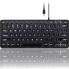 PERIBOARD-332 Wired Backlit USB Keyboard - Mini 11.22X4.57X0.83 Inches - Slim Sc picture