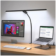 27″ Double Head LED Desk Lamp with Clamp for Office 10W Dimmable picture