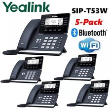 5 Pack Lot Yealink SIP-T53W Prime Business Phone T53W Entry Level Bluetooth WiFi picture