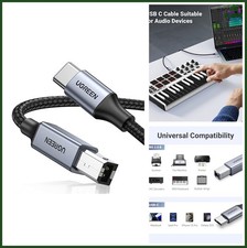 UGREEN USB-B to USB-C Cable 16FT, Nylon Braided for Printer & MIDI picture