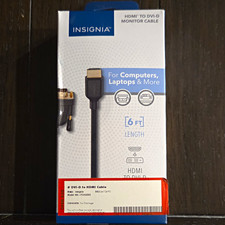 Insignia 6ft HDMI to DVI-D Cable Black Gold Plated NS-PCHDDV6 picture