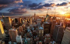Landscape city new york cityscape building sunset usa Custom Gaming Mat Desk picture