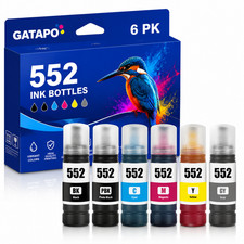 552-6PK Ink Bottles for  ET-8550 ET-8500(BK/PBK/C/M/Y/GY) picture