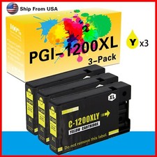 3PK PGI-1200XL Ink Cartridge for MAXIFY MB2720 MB2020 MB2120 (Yellow) picture