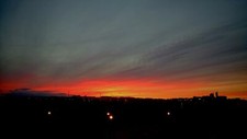 Landscape sunset orange sky silhouette urban Custom Gaming Mat Desk picture