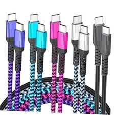 HEPU USB C to USB C Cable, 60W Fast Charging C Cord 5-Pack[3/3/3/6/6FT] picture