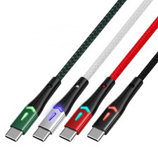 3ft LED Streamer Light Up USB-A to USB-C Fast Charging Data Cable QC Compatible picture