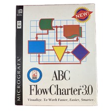 Vintage MicroGrafx ABC FlowCharter 3.0 NOS 3.5 Disk 1994 PC Software picture