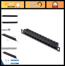12 Port CAT6 Network Patch Panel 0.5U 10