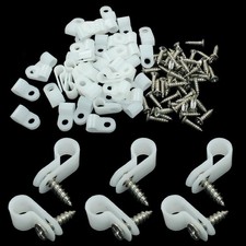 1/4 Inch R-Cable Clip Wire Clamp, 100 Packs, White picture