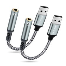 (2-Pack) Qimkero External Stereo Sound Card, USB-A to 3.5Mm TRRS 4-Pole Female, picture