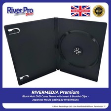 50 x SINGLE PREMIUM DVD CASE CASES 14MM SPINE BLACK CLEAR FRONT COVER SLEEVE picture