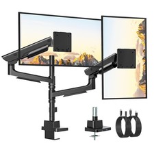 monTEK Sleek Aluminum Monitor Arm for 17–57” Dual with USB, Black picture