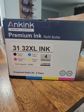 Ankink 31 32XL Inkjet Refill Bottles 4-Pack BK/C/M/Y For Epson 440mL picture