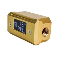 OC-TFD-B05 Digital Flow Temperature Meter G1/4 LED Silver Metal PC Water Cooling picture