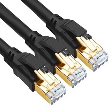 3 PCS 1.5 FT Cat 8 Ethernet Cable LAN Network High Speed 40Gbps RJ45 Black picture