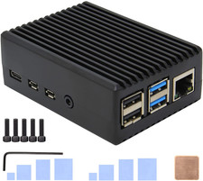 for Raspberry Pi 4 Aluminum Case, Heavy Duty Passive Cooling Metal picture