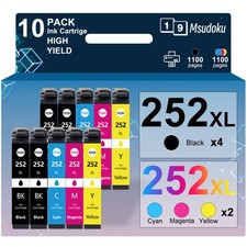 10 PK T252XL Ink Cartridges For Epson 252XL WorkForce WF-3620 WF-3640 WF-7110 picture