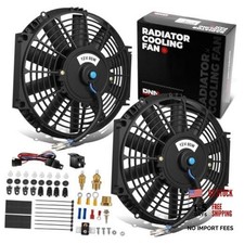 2pcs 12Inch Electric Radiator Cooling Fan Thermostat 12 Inch Black-2Pcs+SW-KIT picture