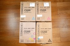 4 Genuine Ricoh C5200,C5210 CMYK Toners 828422, 828423, 828424, 828425, Bad Box picture
