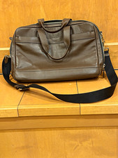 Coach Brown Leather Briefcase for 16 in Laptop w/ Shoulder Strap, Solid picture