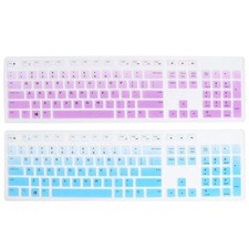 2Pcs Blue Silicone Keyboard Cover Reusable Protective Film Thin Keyboard Skin picture