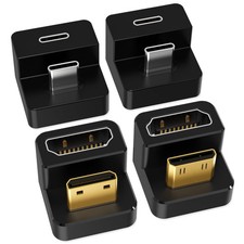 AGVEE 180 Degree USB-C to C Adapter and U-Shaped 2 Pack 2 Direction, Black picture