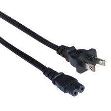 6ft 2-Prong Non-Polarized Power Cord IEC 320 C7 to NEMA 1-15P Figure 8 Black New picture