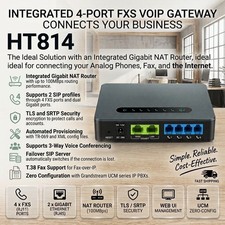 Grandstream HT814 v2 4-Port FXS VoIP Gateway – Dual Gigabit NAT Router & 2 SIP P picture
