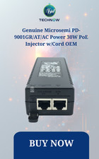 Genuine Microsemi PD-9001GR/AT/AC Power 30W PoE Injector w/Cord OEM picture