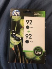 1 pack Genuine HP 92 + 92 New 2 Black Ink Cartridges Sealed Exp 3/2013 picture