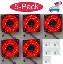 Wholesale 5-Pack: NEW 80mm RED LED Cooling Fan Array Kit for Open Mining/Gaming picture