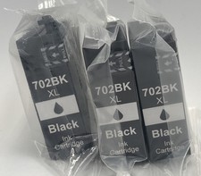 702BK XL- Black Ink Cartridge: Set Of 3, New/Sealed picture