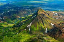 Landscape nature mountains iceland snow aerial view Custom Gaming Mat Desk picture